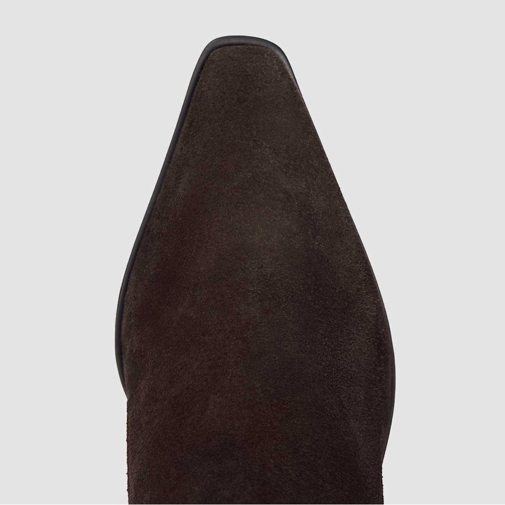REFORMATION Dominique Genuine Boss Suede Espresso Brown Knee High Leather Boots - Picture 10 of 13